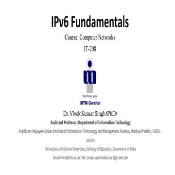 COMPARISON OF IPV4 AND IPV6 presentation | PPTX