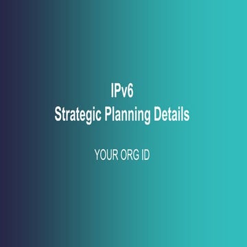 IPv6-strategic-planning-framework