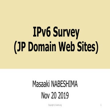 JP Web Sites IPv6 Survey