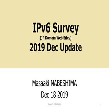 IPv6 Survey 2019 Dec Update