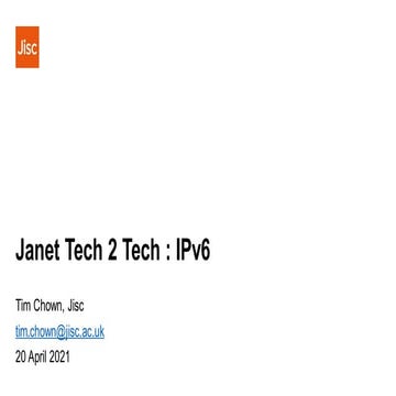 Tech 2 Tech IPv6 presentation