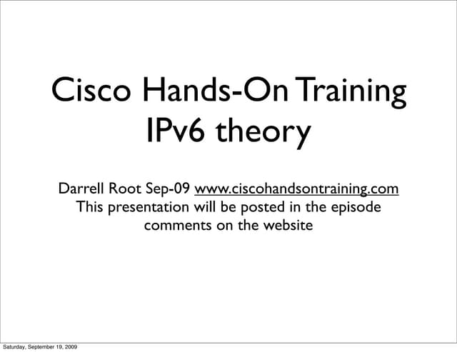 IPv6 Theory by Cisco