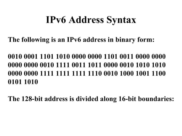 I Pv6 Addressing