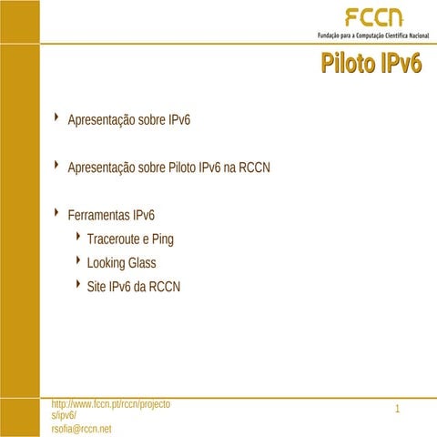 Piloto IPv6 - FCCN (1999)