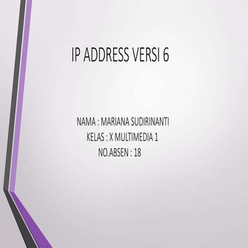 IP ADDRESS VERSI 6
