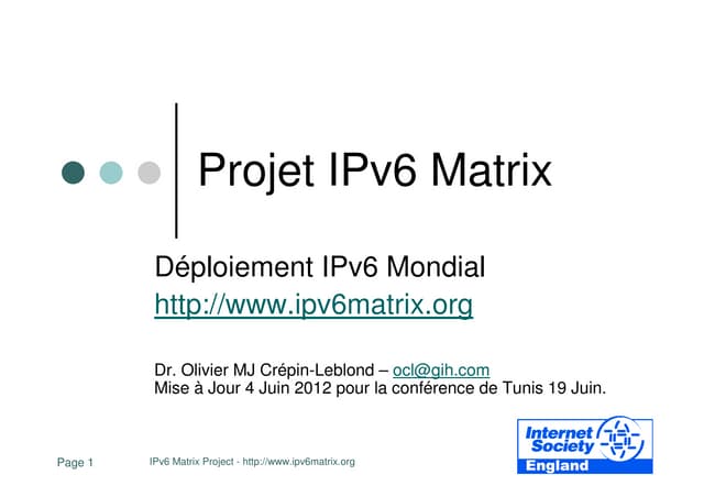 IPv6 Matrix Présentation Tunis 19 J...