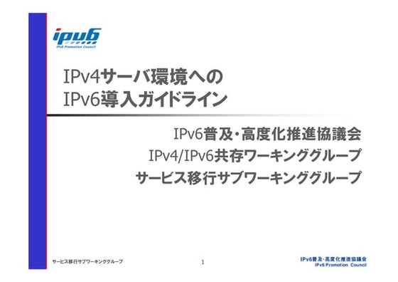 I Pv6 Service Deployment Guideline