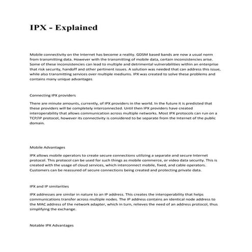 Ipx   explained