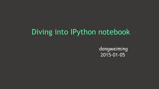 Ipython notebook | PPT
