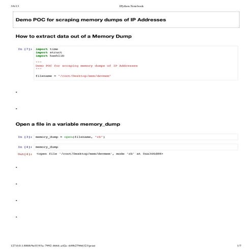 ipython notebook poc memory forensics
