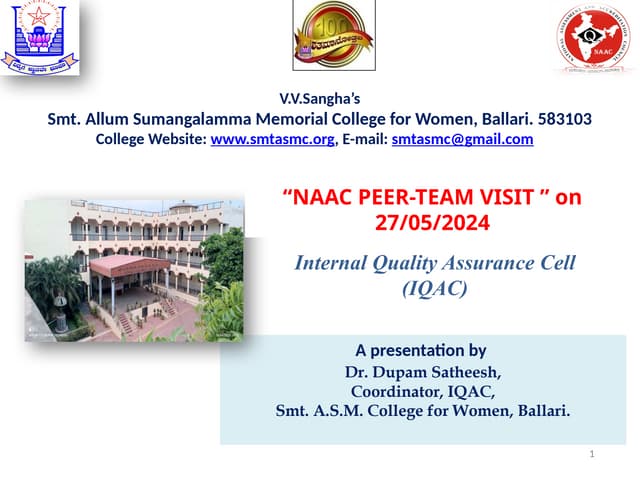 IQAC_PPT for naac Peer Team visit preparation