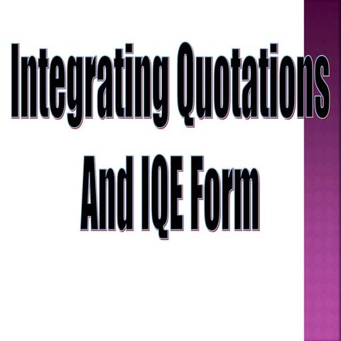 Iqe power point for online section