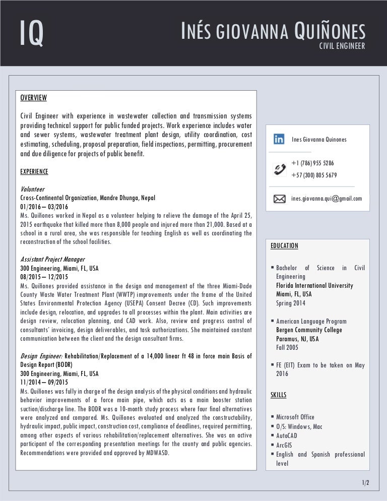 Water treatment engineer resume