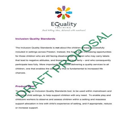 Iqs tailoring proposal