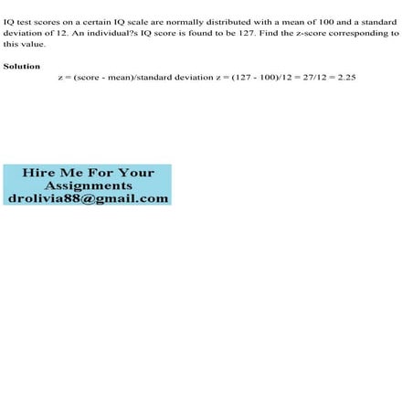 IQ test scores on a certain IQ scale are normally distributed with a.pdf