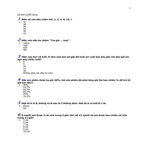 Iq test tuyển dụng