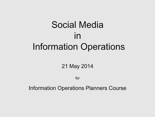 Nato School Information Operations Course May2014