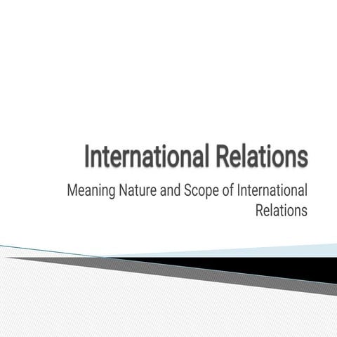 Level of international relations in the world