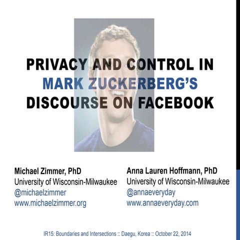 Privacy and Control in Mark Zuckerberg’s Discourse on Facebook
