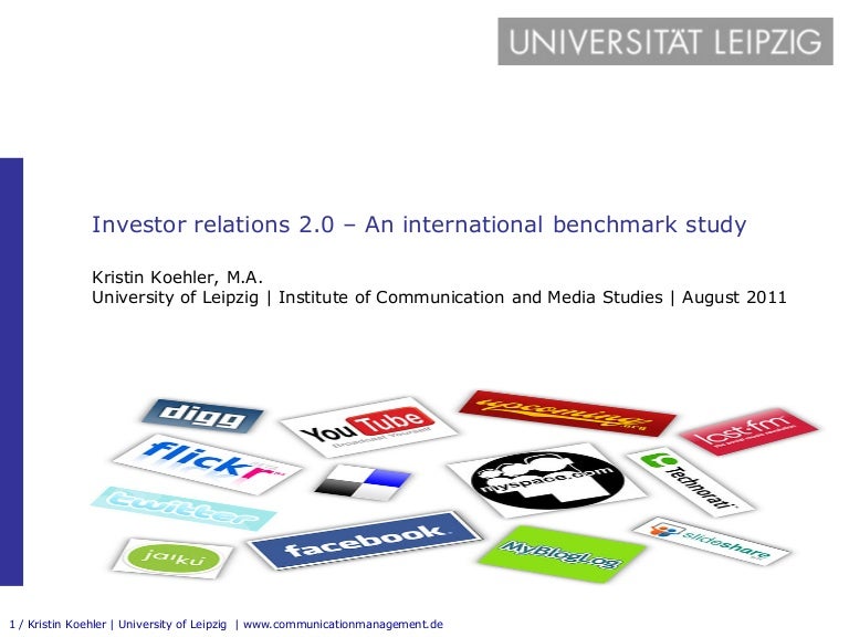 Investor Relations 2 0 International Benchmark Study 11 Universit