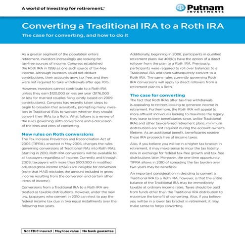 Roth IRA Conversion