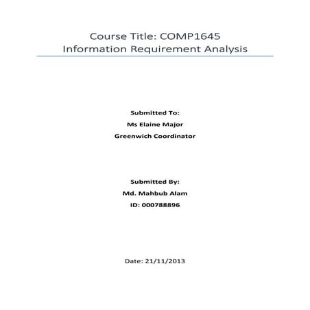 Information Requirement Analysis