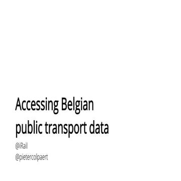 DIY with data of NMBS, Infrabel and more.