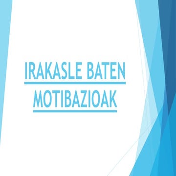 Irakasle baten motibazioak