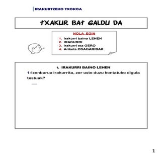 Irakurtzeko txokoa  1- txakur bat g...