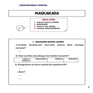 Irakurtzeko txokoa  5- maskarada
