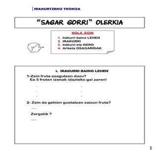 Irakurtzeko txokoa  6- sagar gorri ...