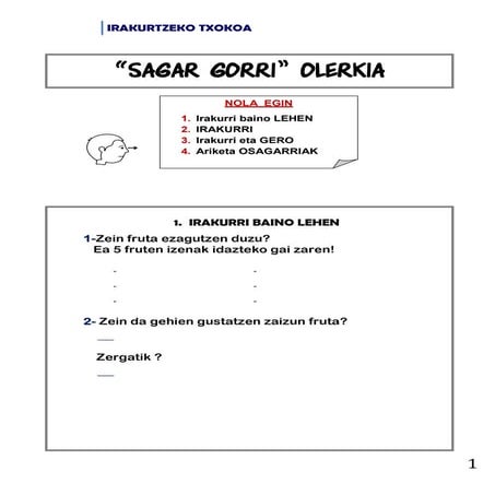 Irakurtzeko txokoa  6- sagar gorri olerkia