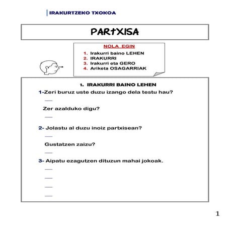 Irakurtzeko txokoa  8- partxisa