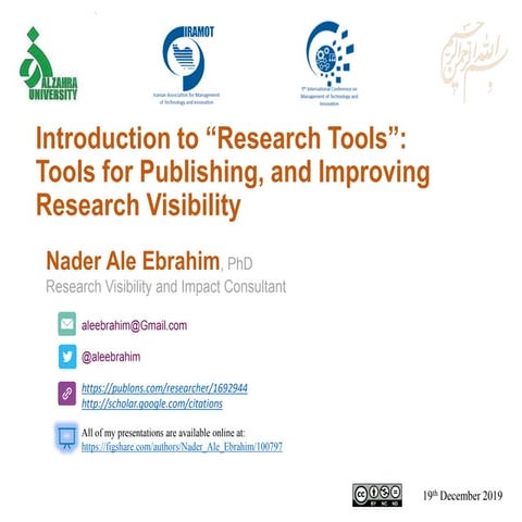 Introduction to “Research Tools”: Tools for Publishing, and Improving Researc...