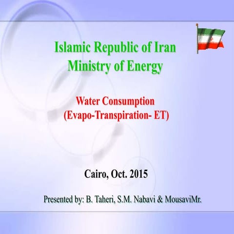 Water Consumption (Evapo-Transpiration- ET), B. Taheri, S.M. Nabavi & MousaviMr.