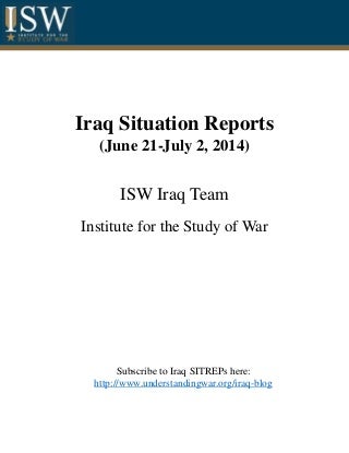 State of Conflict in Iraq