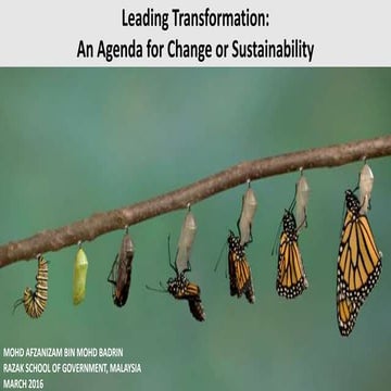 Leading Transformation: An Agenda for Change or Sustainability?