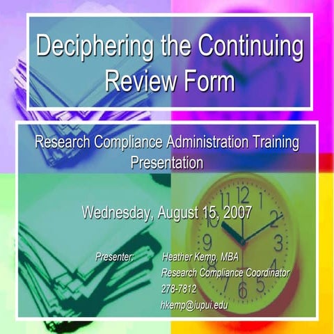 IRB Continuing Reviews