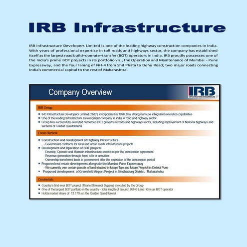 Irb infrastructure overview