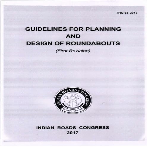Guidelines for Planning and Design of Roundabouts - IRC: 65 -2017 | PDF