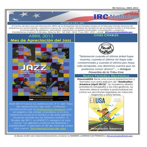 Noticias del IRC (Abril 2013)
