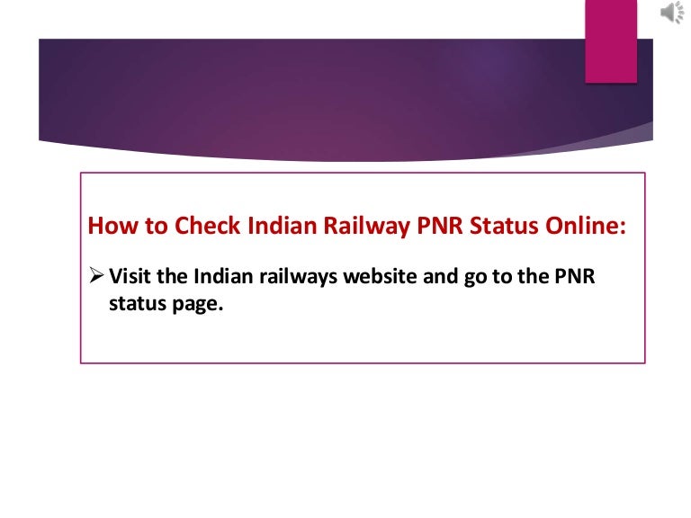 Irctc PNR Status