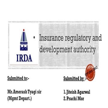 Presentation on IRDA | PPTX