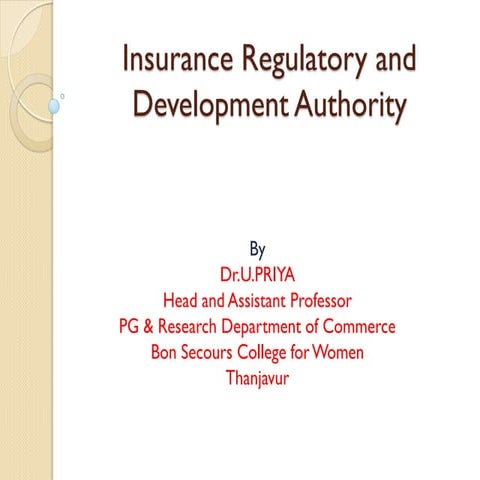 Dr.U.Priya, Head & Assistant Professor of Commerce, Bon Secours for Women, Thanjavur