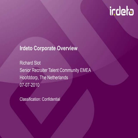 Irdeto Corporate Presentation | PPTX