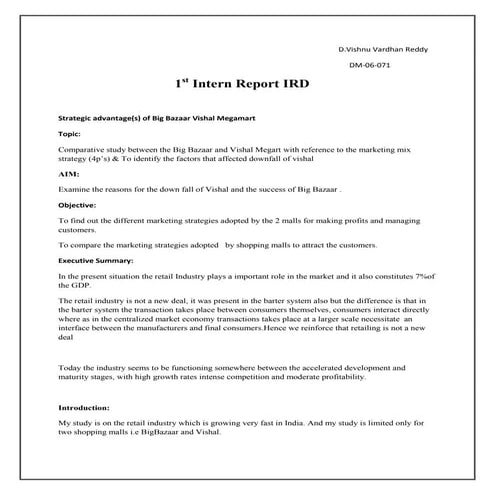 Ird interm report vishnu vardhan (dm 06-071)