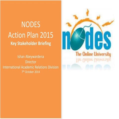 National Online Distance Education Service (NODES) - Proposed Action Plan 2015