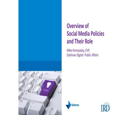 IRD Social Media Summit: Social Media Policies