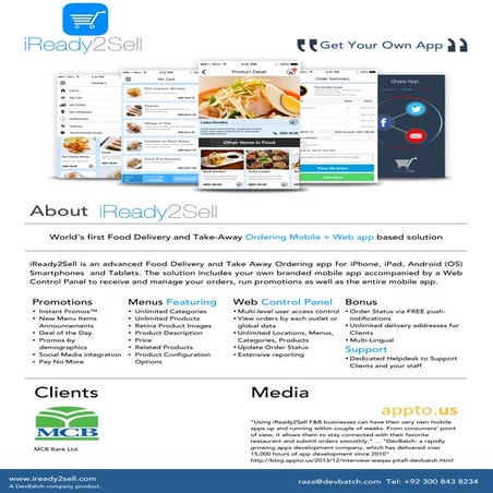 iReady2Sell - Your Own Restaurant Ordering App | PDF