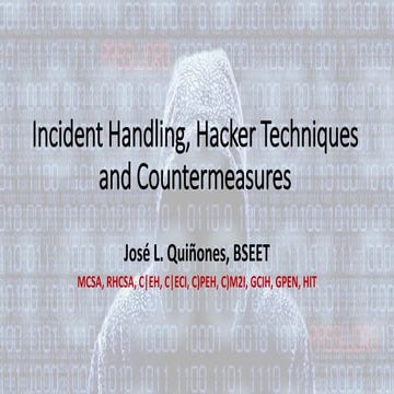 Incident response, Hacker Techniques and Countermeasures